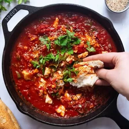 Turkish-Style Scrambled Eggs with Tomatoes & Peppers
